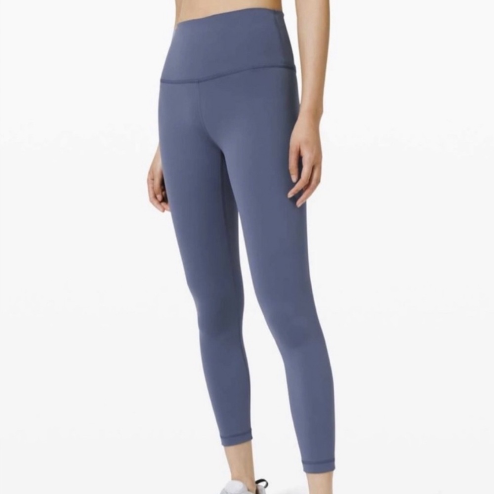 Blue High-Waisted Full-Length Leggings